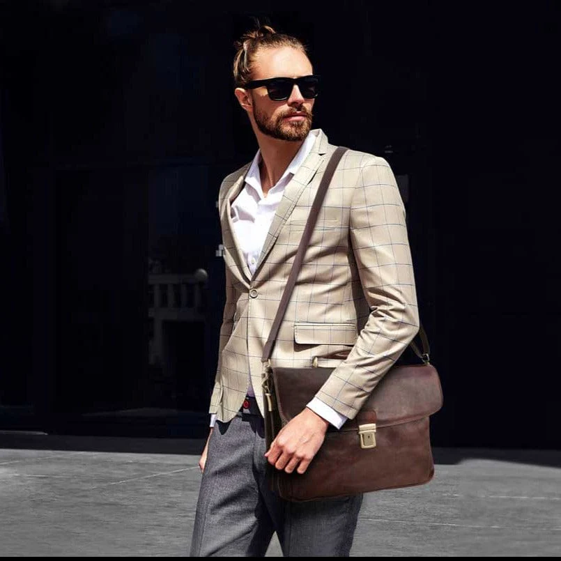 Alessandria - Matte leather multi compartment laptop briefcase | TL142067 - Image 15