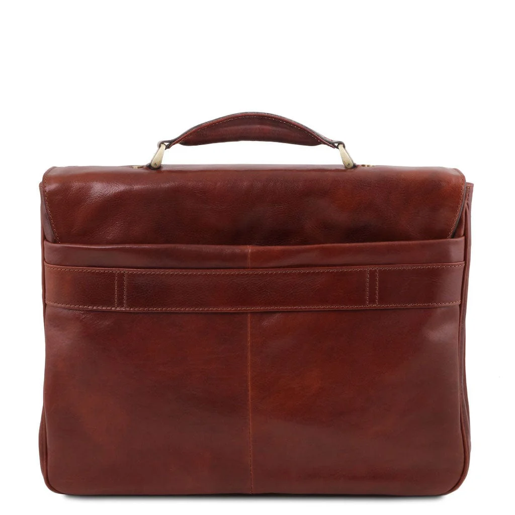 Alessandria - Matte leather multi compartment laptop briefcase | TL142067 - Image 17