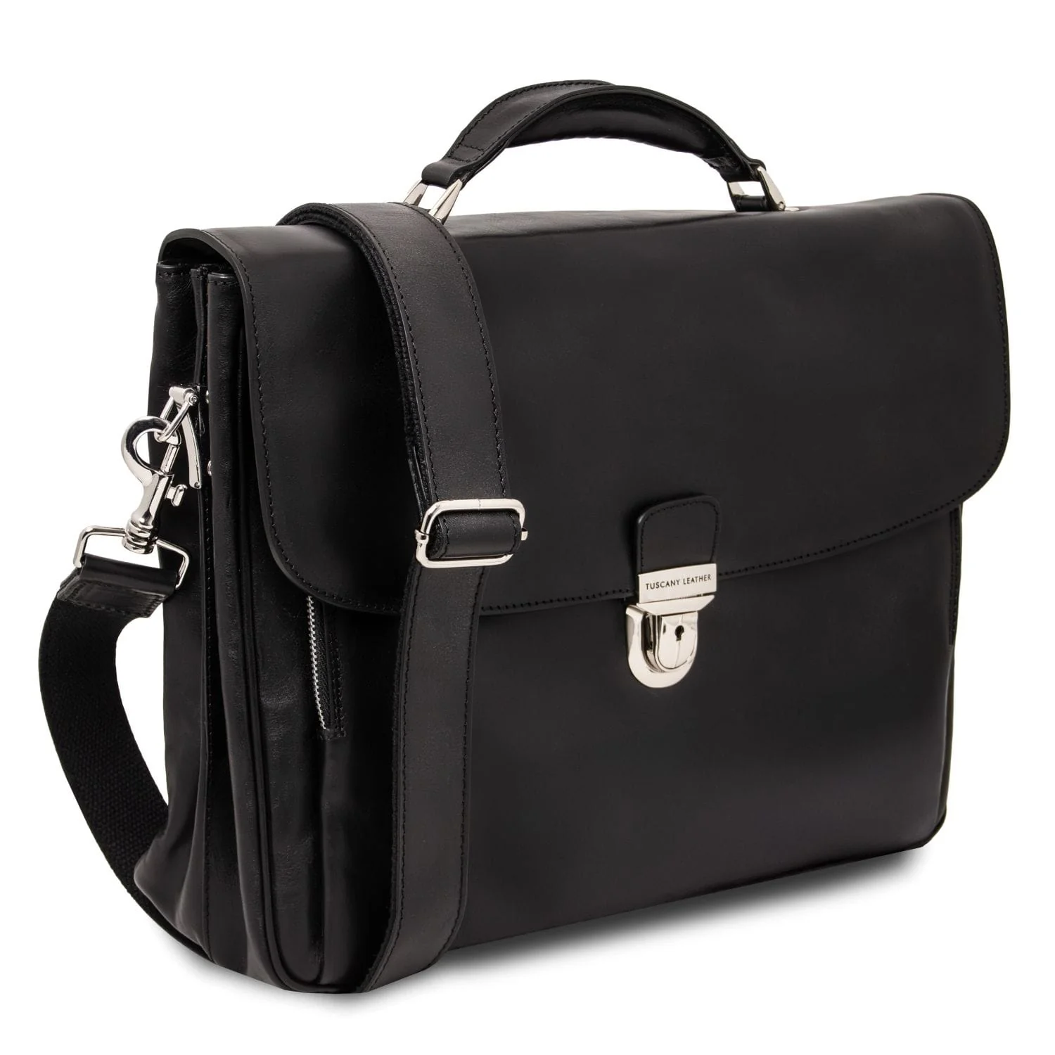 Alessandria - Matte leather multi compartment laptop briefcase | TL142067 - Image 2
