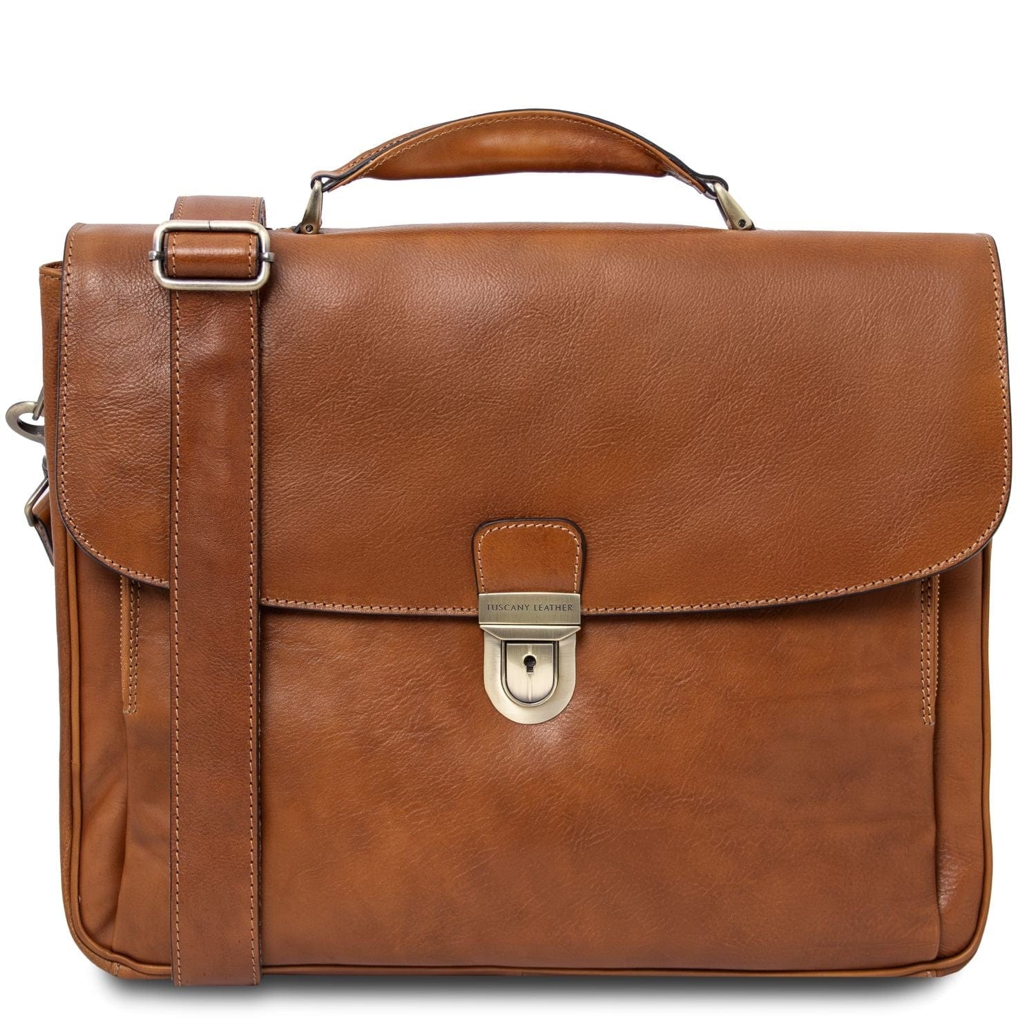 Alessandria - Matte leather multi compartment laptop briefcase | TL142067 - Image 31