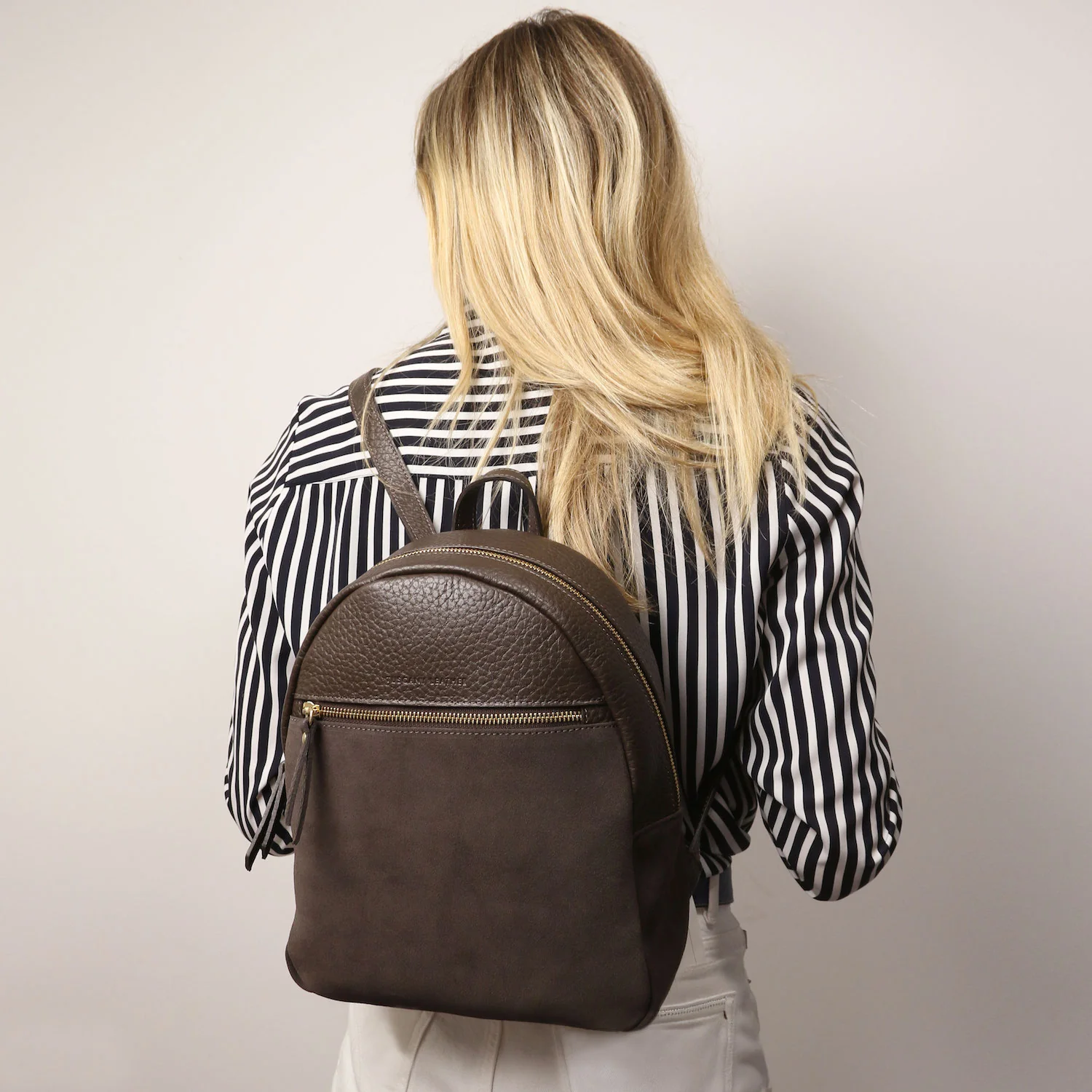 Arco - Suede and pebbled leather backpack | TL142509 - Image 15