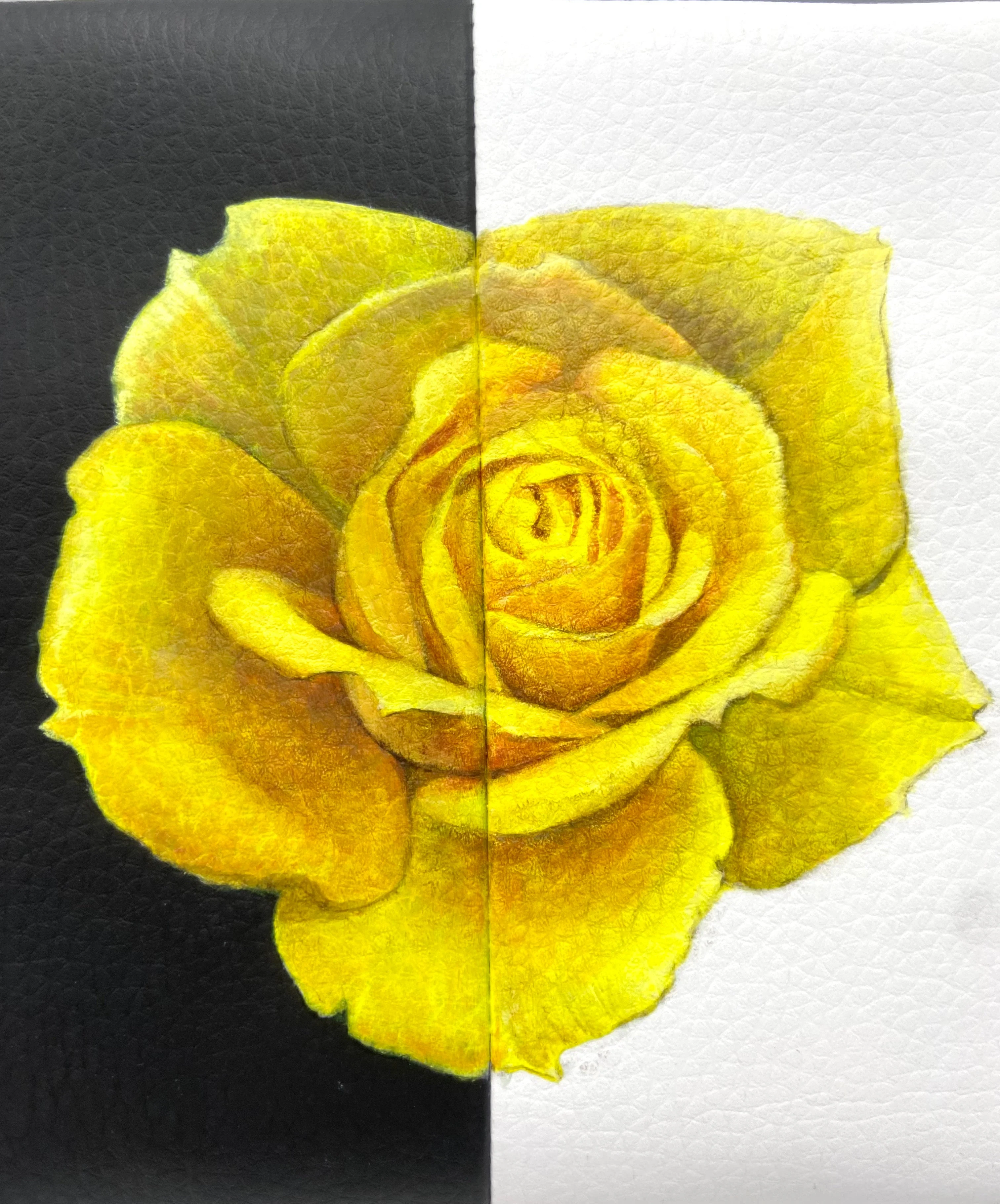 Aria - Sustainable Apple Skin Leather Hand Painted Yellow Rose Bag - Image 4