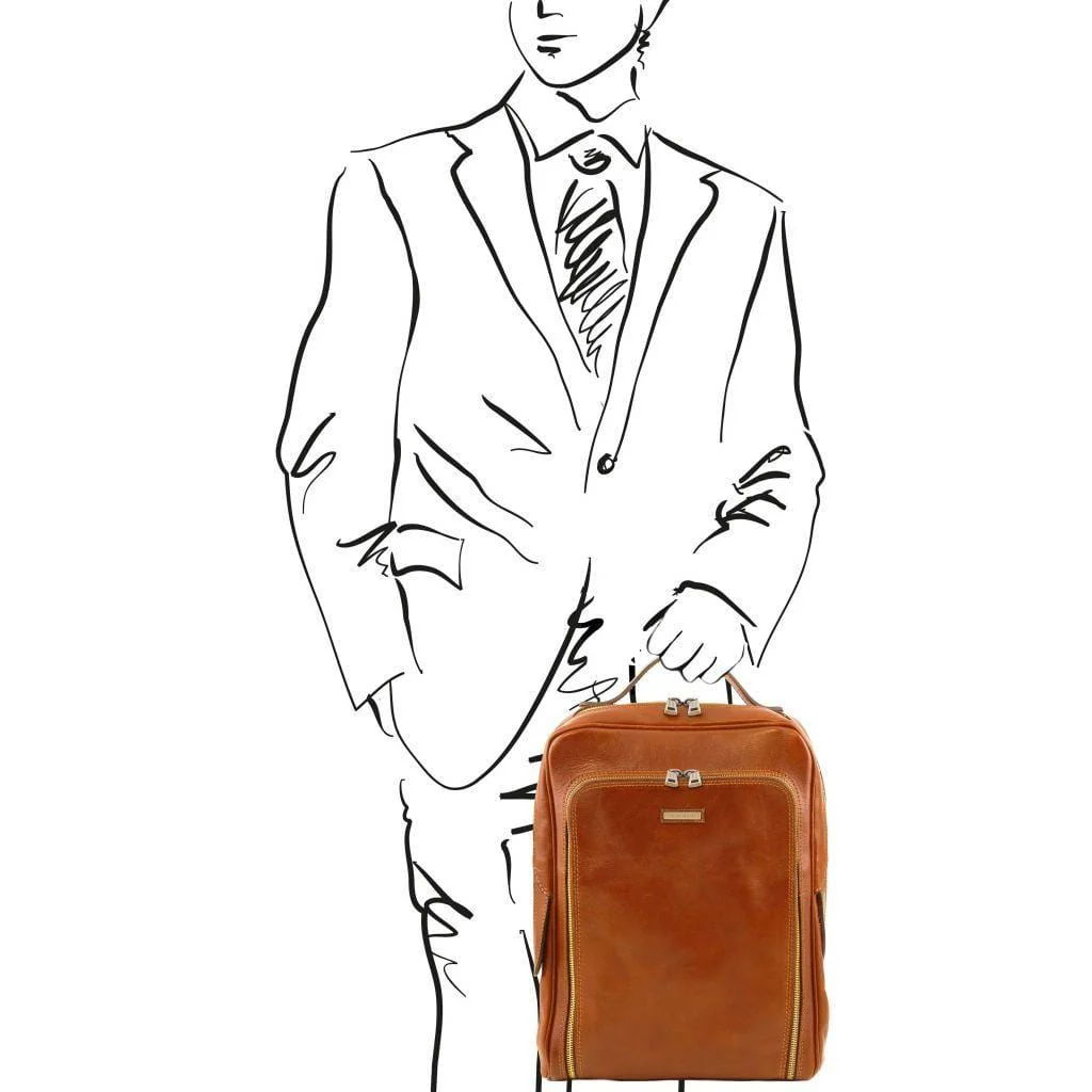 Bangkok - Matte leather laptop backpack | TL141793 - Image 14