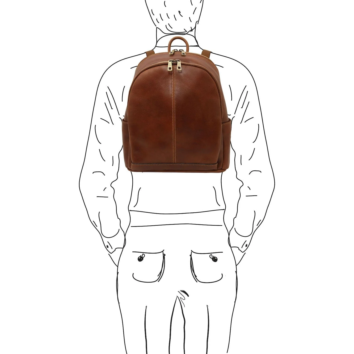 Canberra - 2 Compartment leather backpack | TL142460 - Image 14