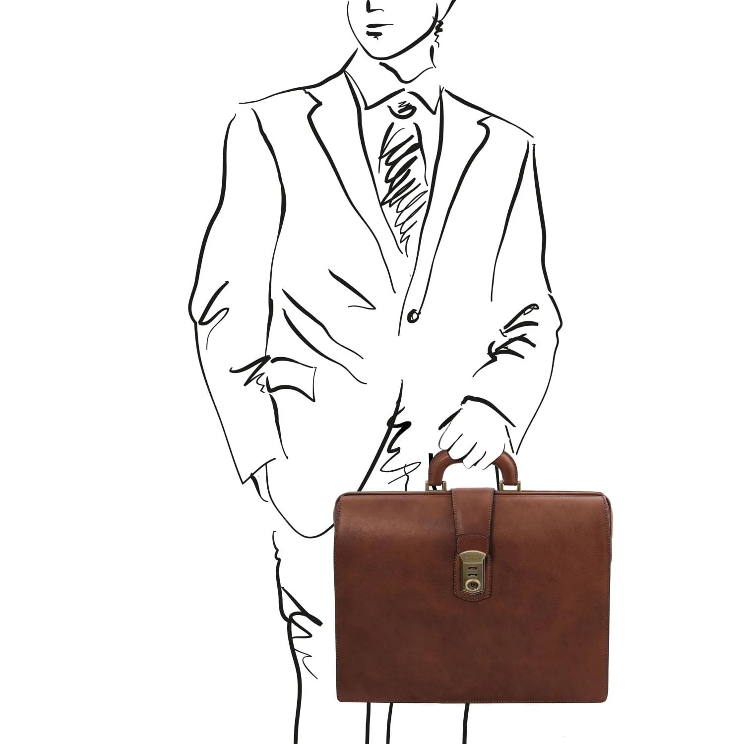 Canova - 3-compartment leather doctor bag briefcase | TL142352 - Image 8