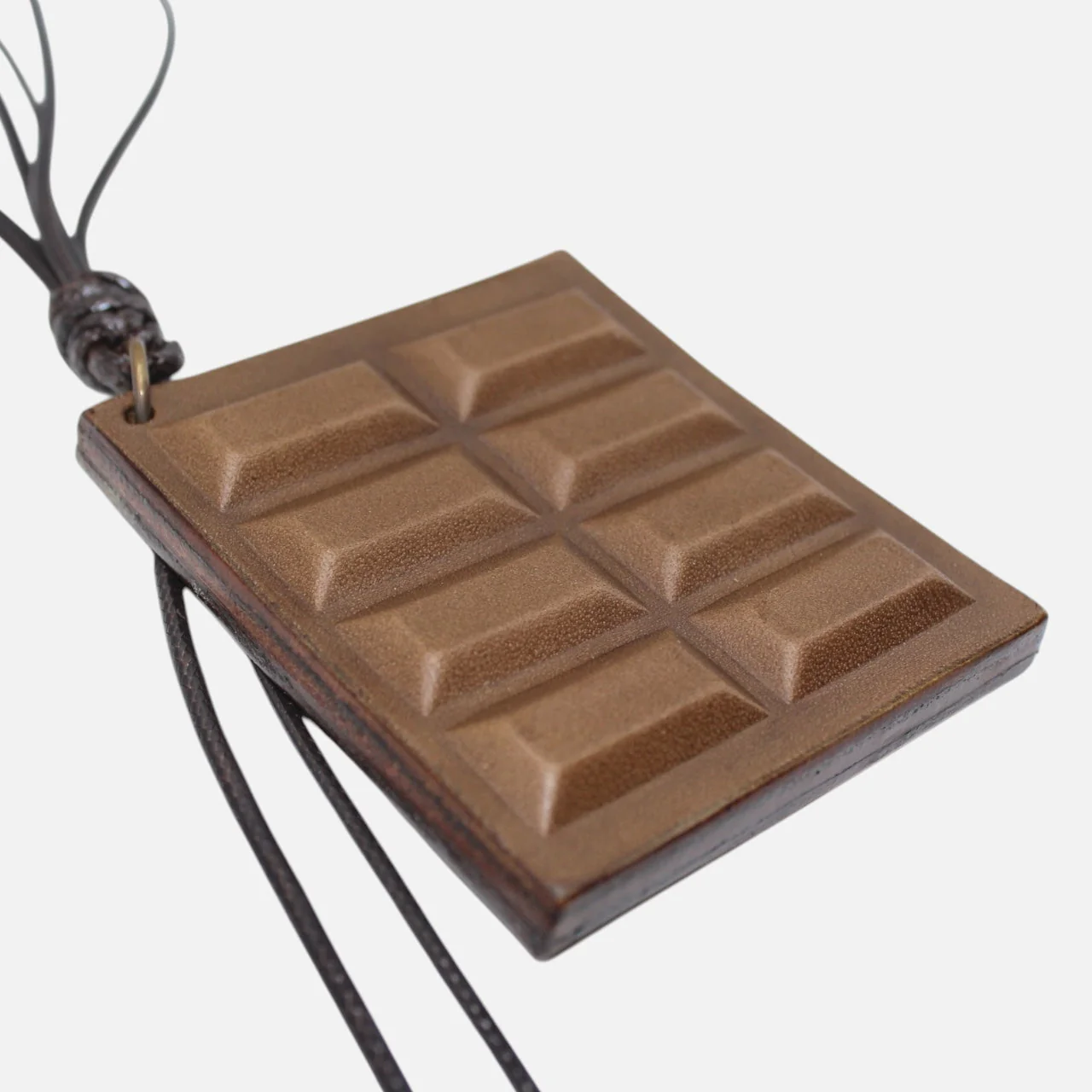 Chocolate Bar Bag Charm - Handmade Full-Grain Leather - Image 4