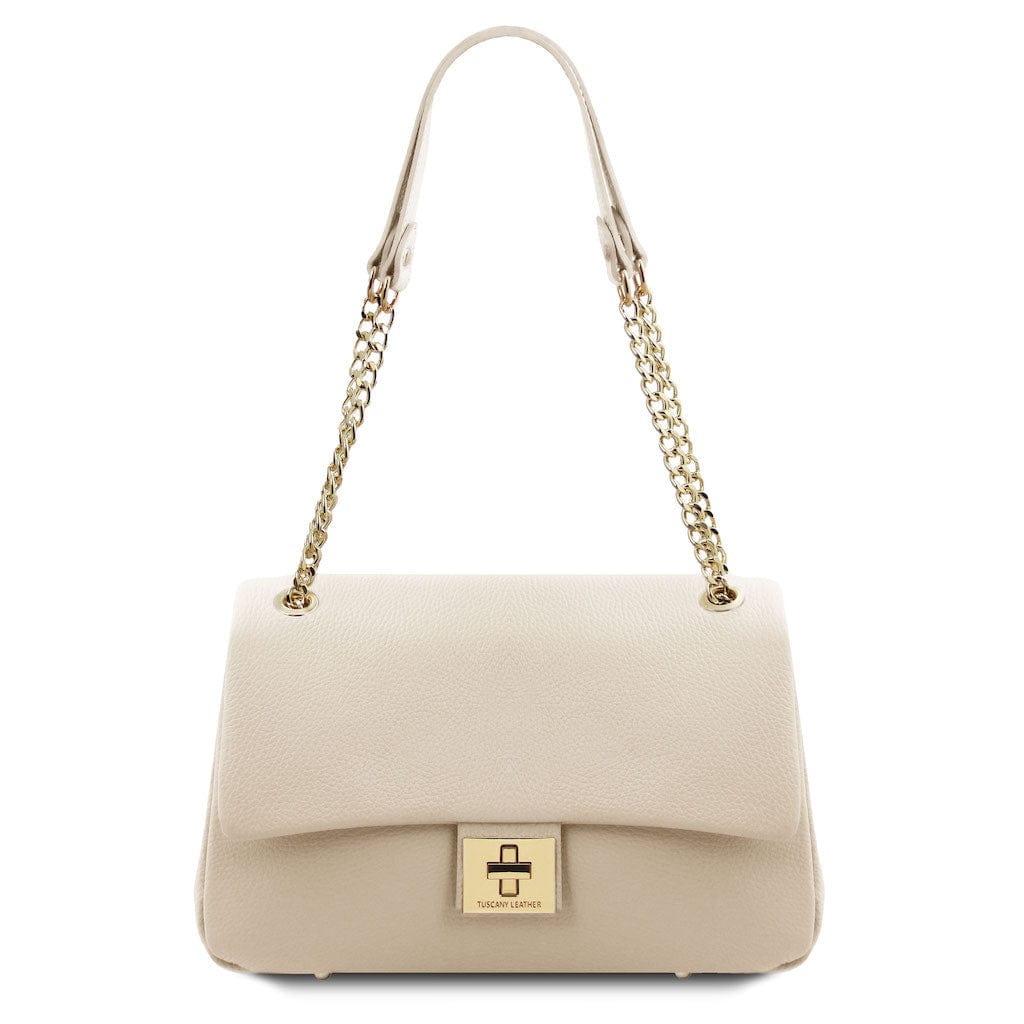 Elettra - Soft leather shoulder bag with chain strap  | TL142353 - Image 28