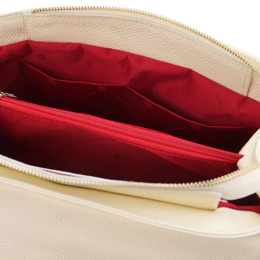 Elettra - Soft leather shoulder bag with chain strap  | TL142353 - Image 32