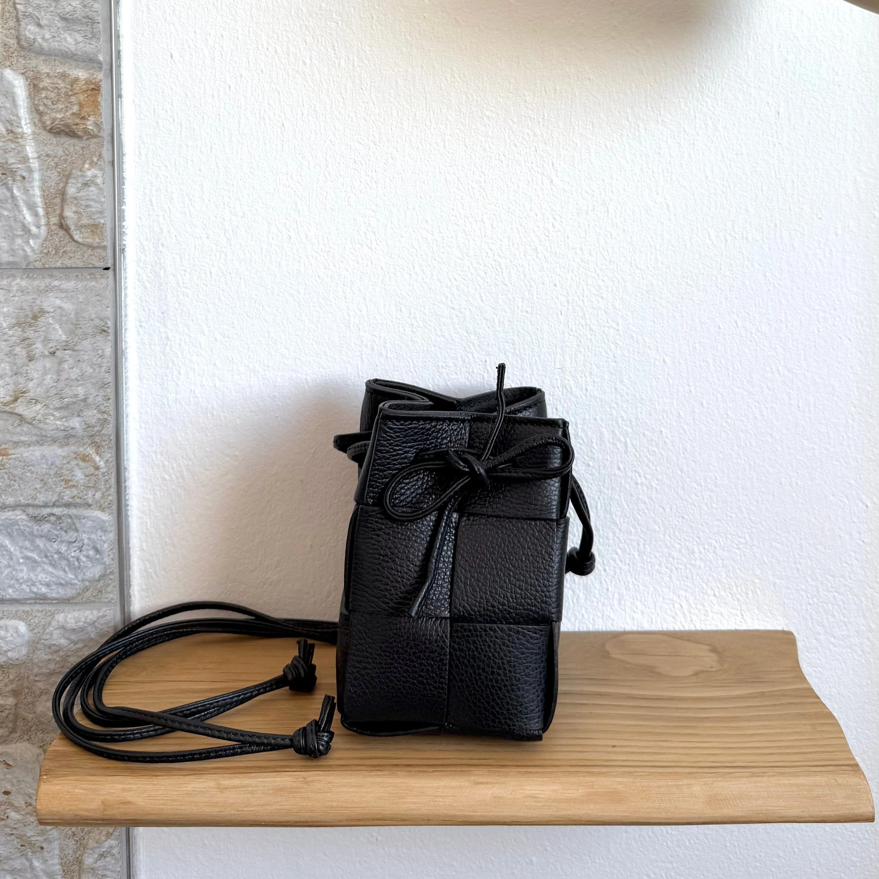 Emi - Handmade Drawstring Woven Crossbody Bag - Image 2