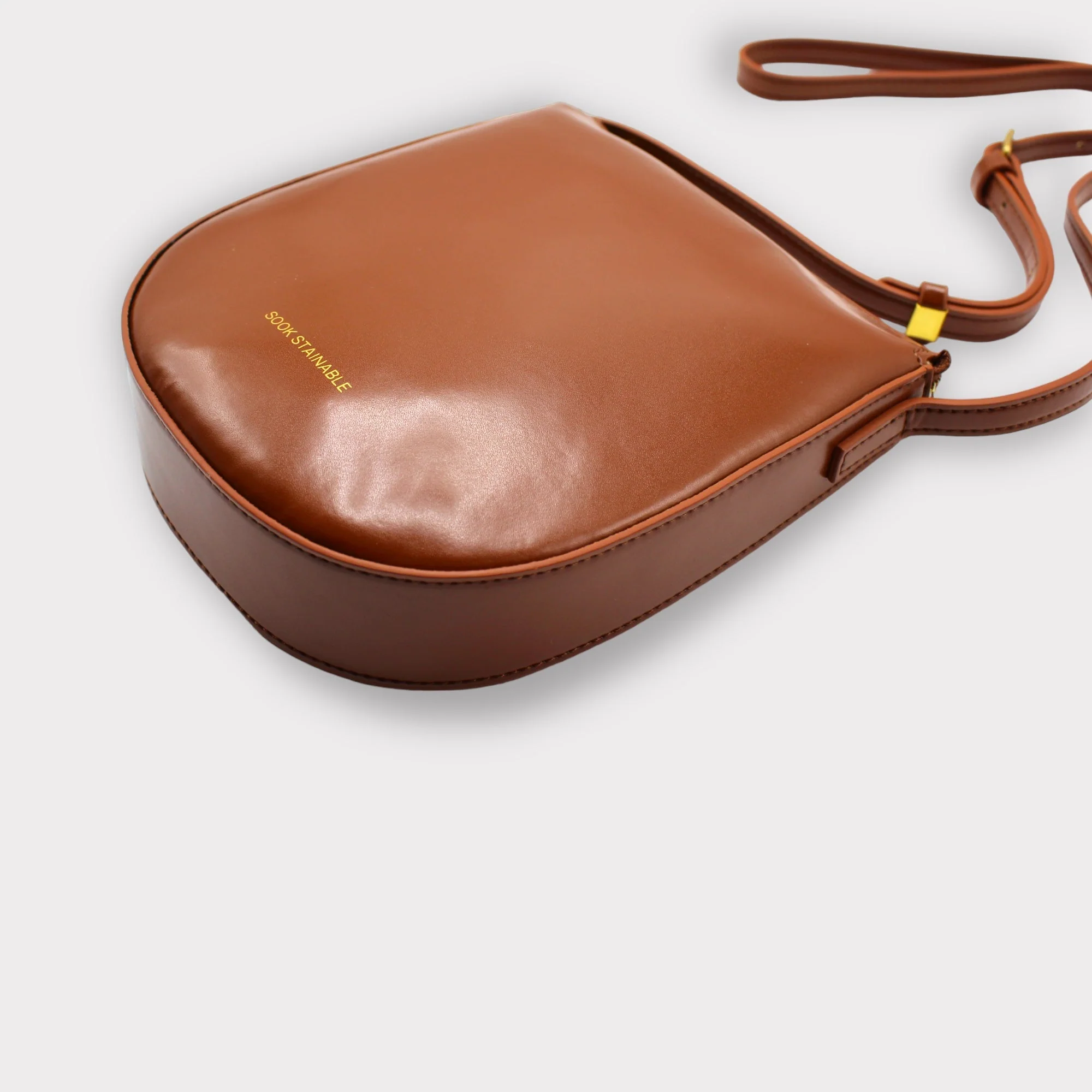Eva - Apple Leather Crossbody Bag - Brown - Image 2