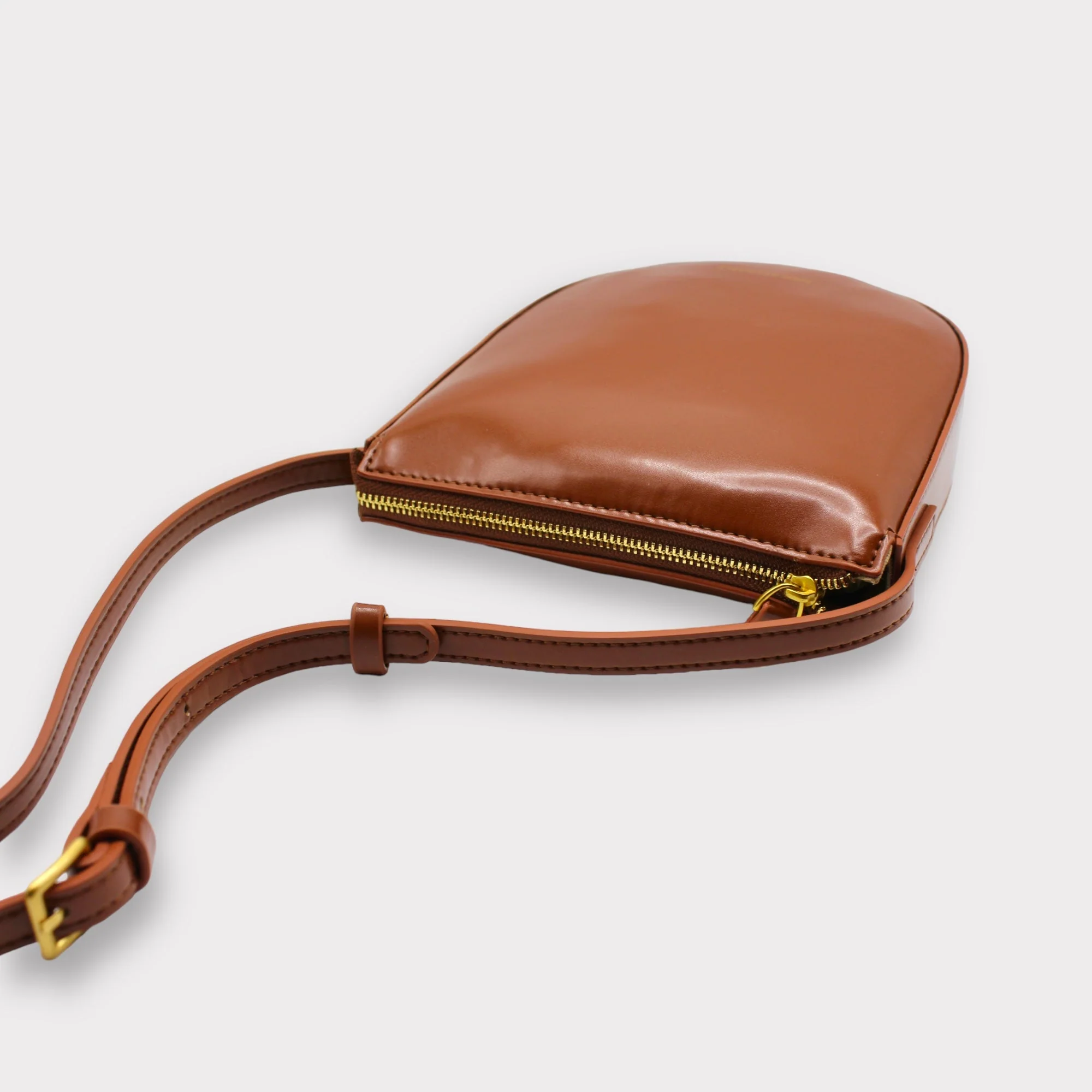 Eva - Apple Leather Crossbody Bag - Brown - Image 4