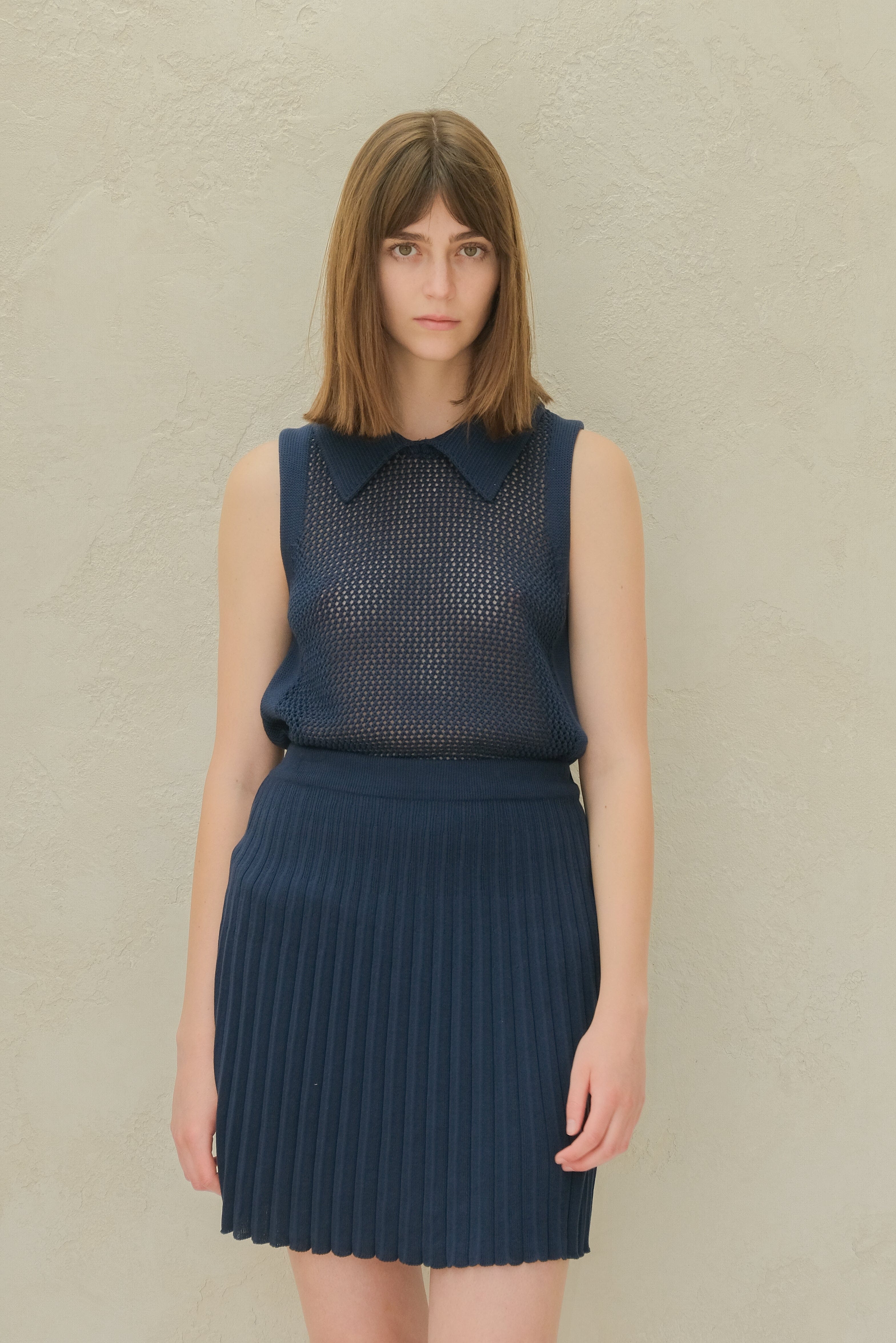 Fine Cotton Plissé Mini Skirt (3D-Knit) - Image 6