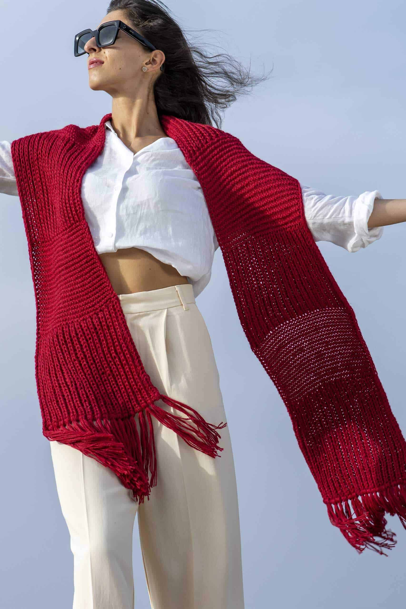 Handmade big chunky scarf - 100% naturally dyed baby alpaca - Image 3