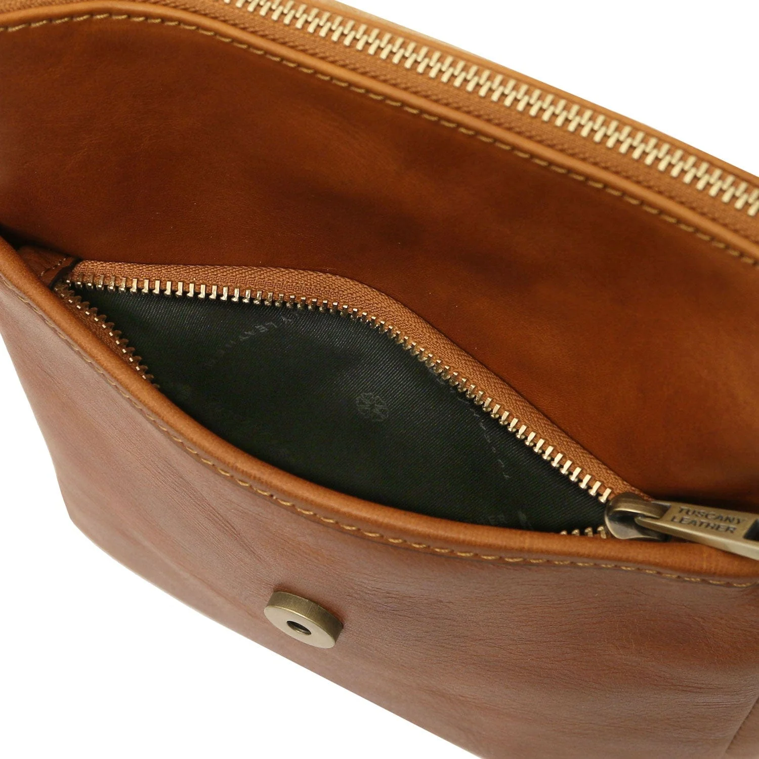 John - Leather crossbody bag for men with front zip in matte leather | TL141408 - Image 5
