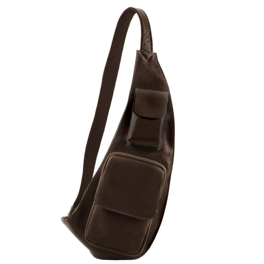 Leather crossover bag | TL141352 men's sling bag - Image 13