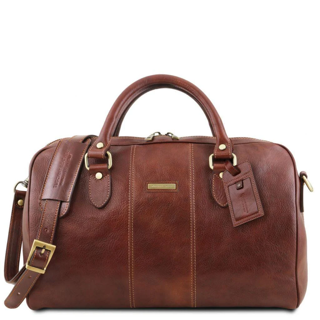 Lisbona - Travel leather duffel bag - Small size | TL141658 - Image 7