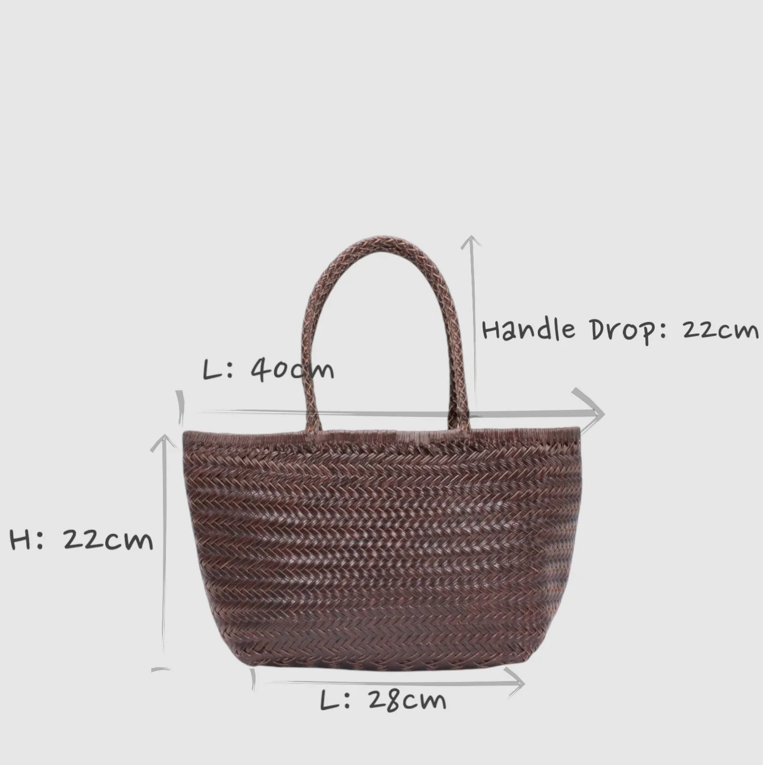 Lou - Genuine Leather Tote Bag Coffee Colour - Image 3