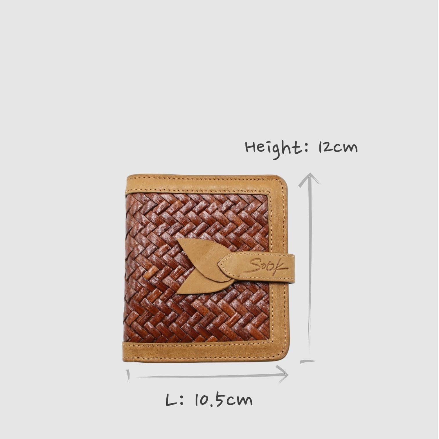 Lumi - Handwoven Leather Wallet | Taupe & Coffee - Image 6