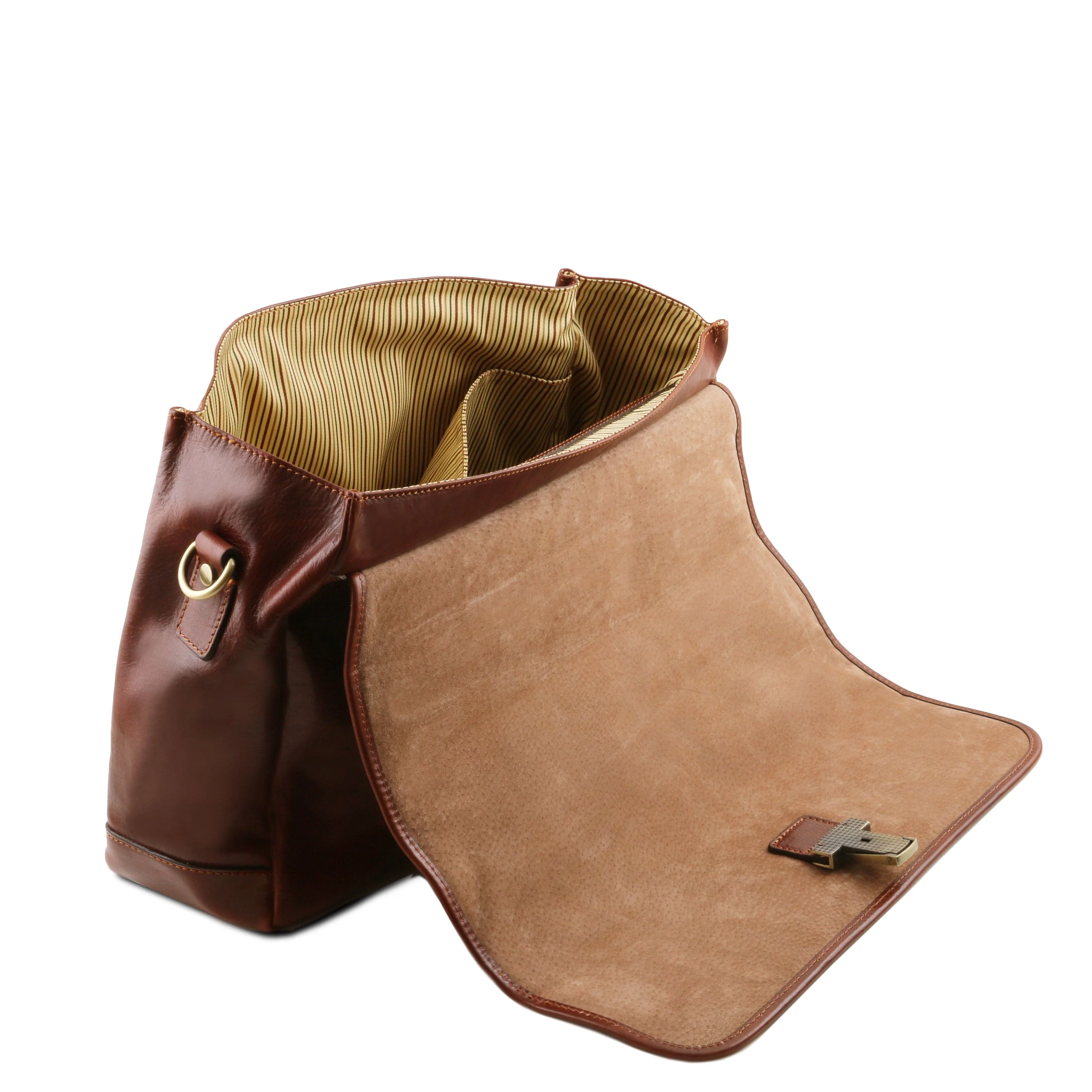 Mantova - Leather multi compartment briefcase with flap | TL142068 messenger bag - Image 3