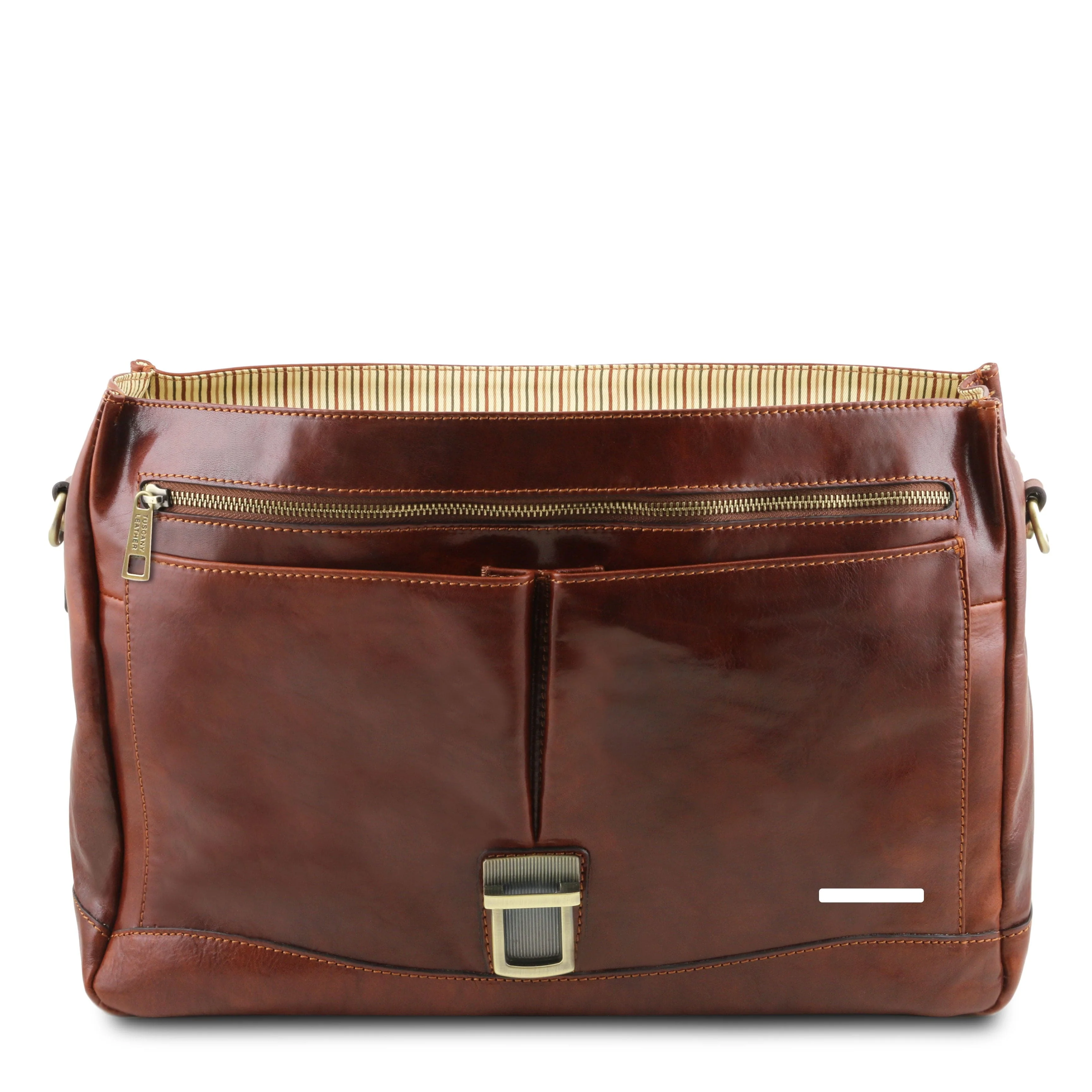 Mantova - Leather multi compartment briefcase with flap | TL142068 messenger bag - Image 4