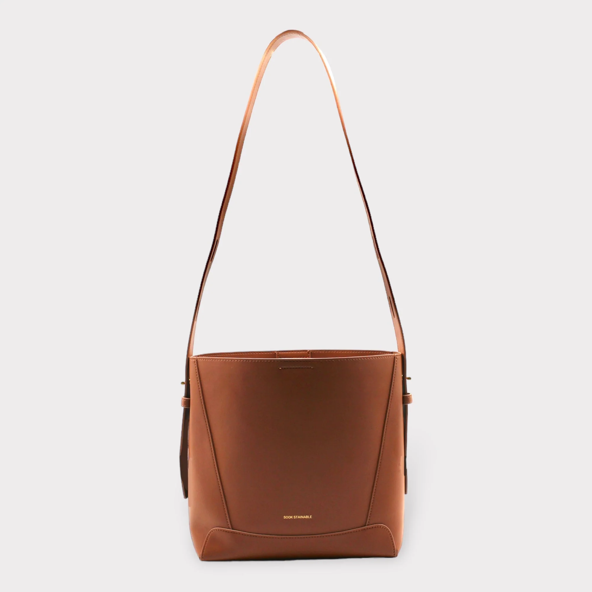 Oli - Apple Leather Midi Shoulder Cross-body Bag Brown - Image 6
