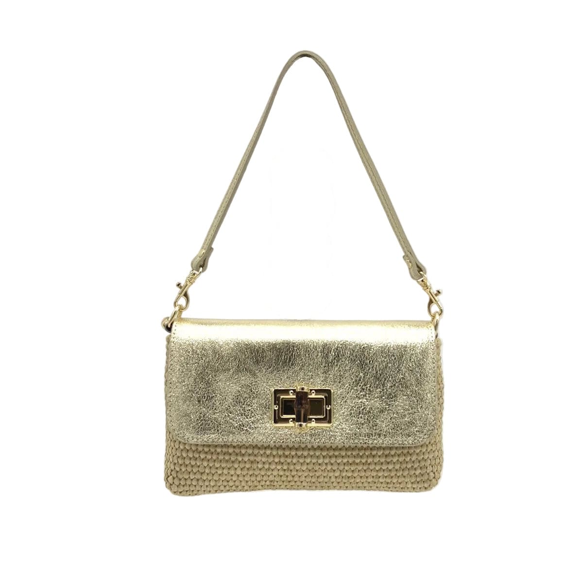 Orbetello - Raffia & Leather Shoulder Bag - Image 7