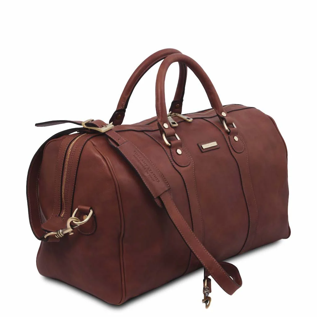 Oslo - Travel leather duffel bag - Weekender bag | TL141913 - Image 27