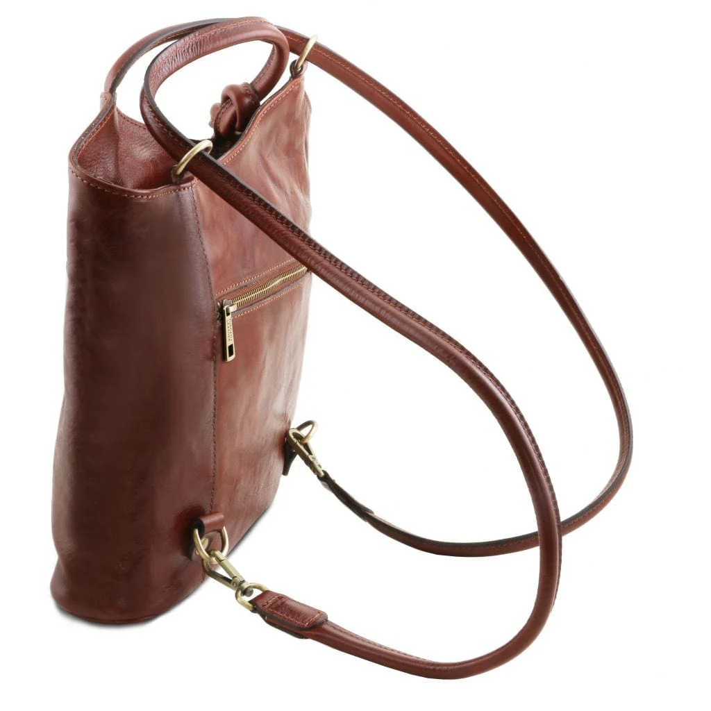 Patty - Italian leather convertible 2-in-1 backpack shoulder bag | TL141497 - Image 32
