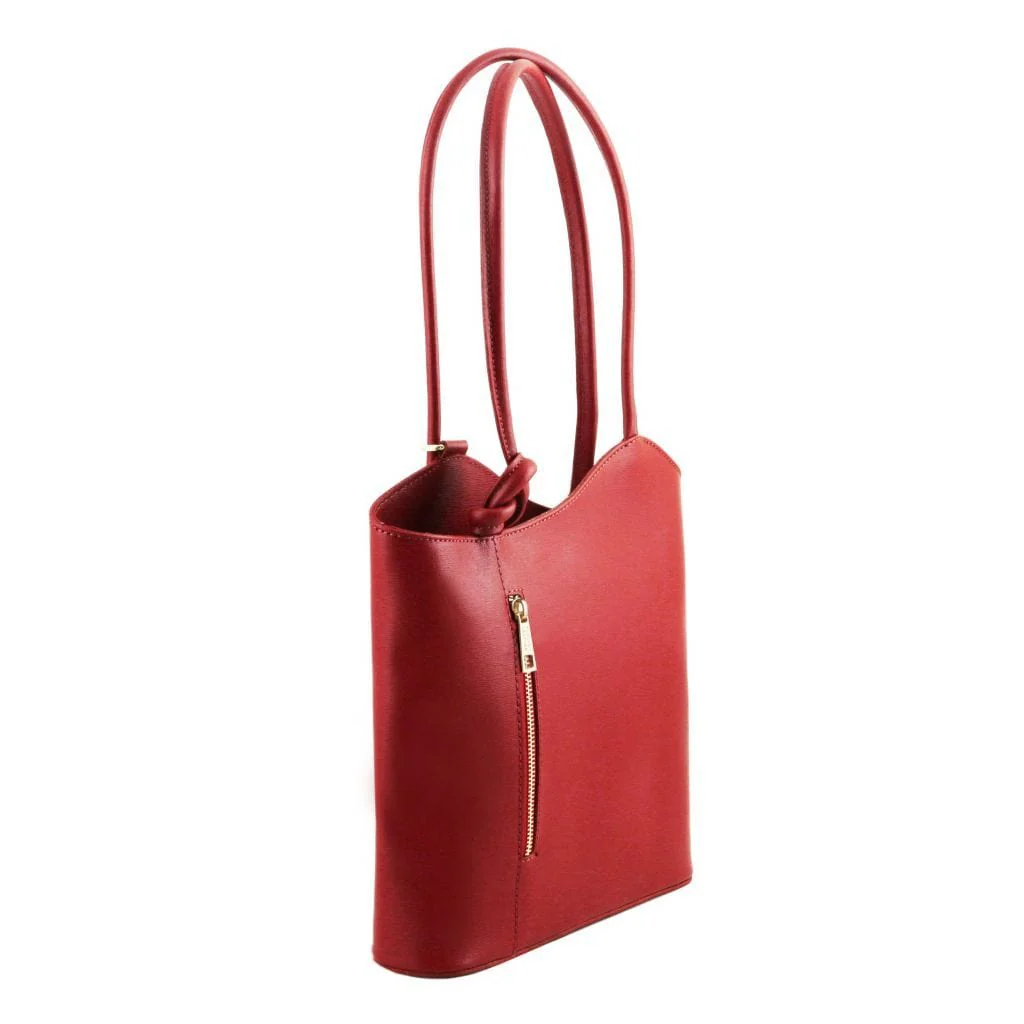 Patty - Saffiano leather convertible 2-in-1 backpack shoulder bag | TL141455 - Image 9