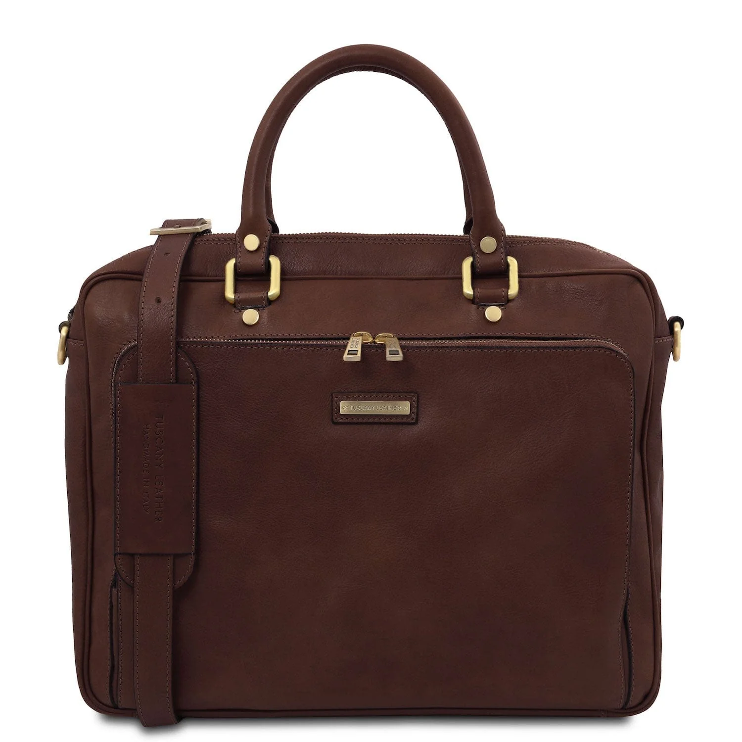 Pisa - Matte leather laptop briefcase with front pocket | TL142427 - Image 12