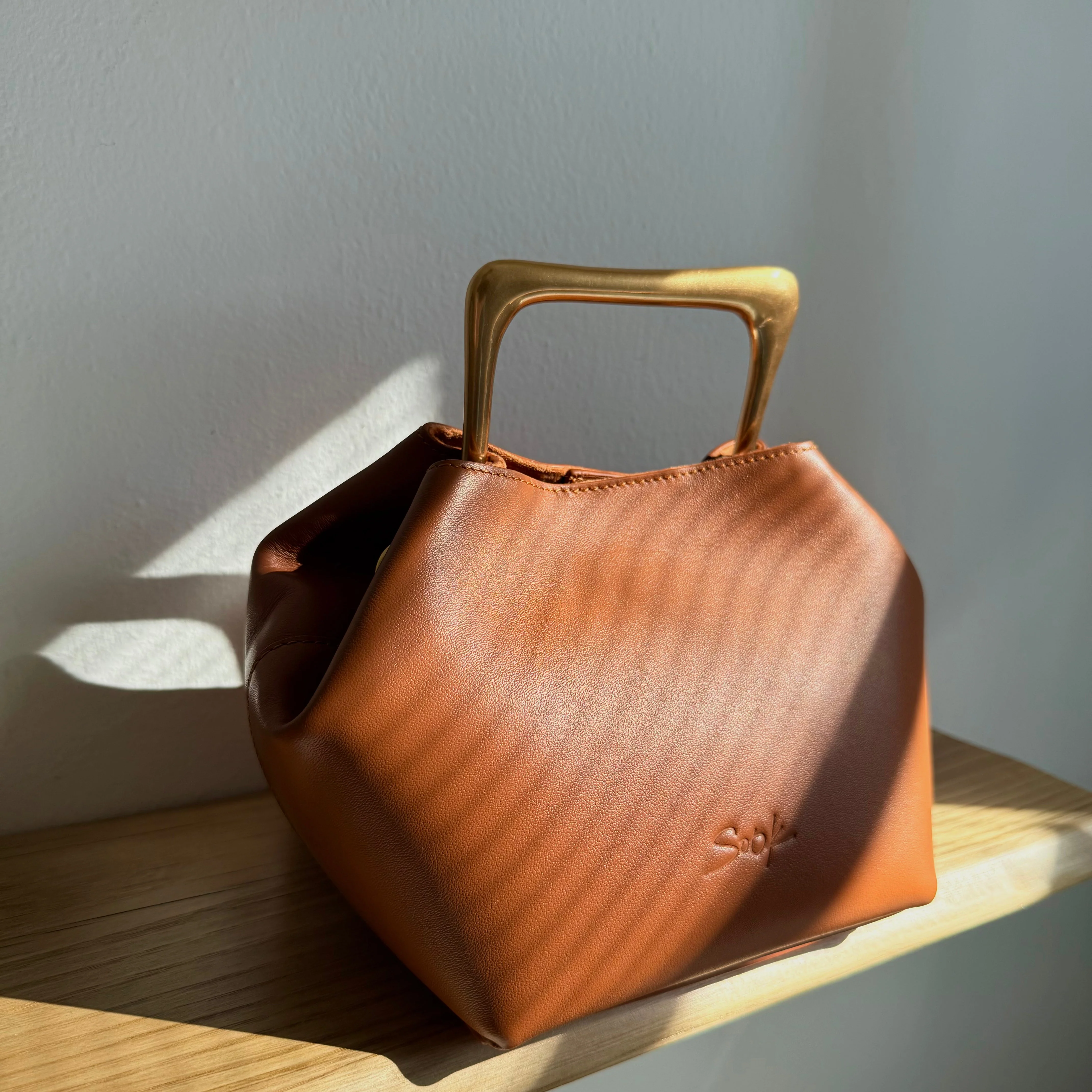 Sora - Metallic Handbag/Shoulder Bag Brown - Image 4