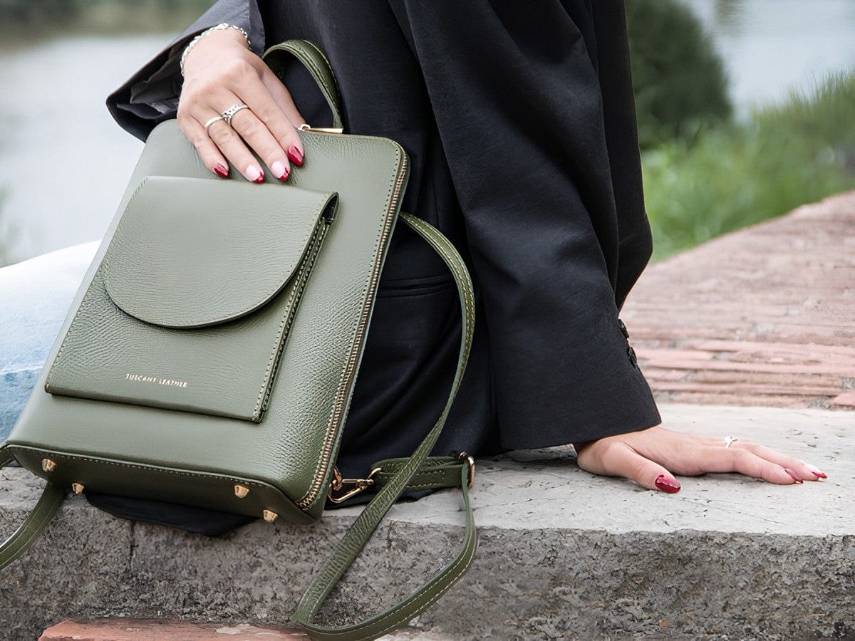TL Bag - Small Convertible Leather Backpack For Women | TL142092
