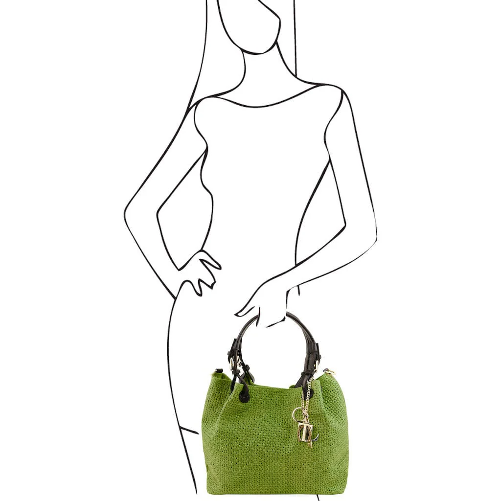 TL KeyLuck - Woven printed leather shopping bag | TL141573 - Image 50