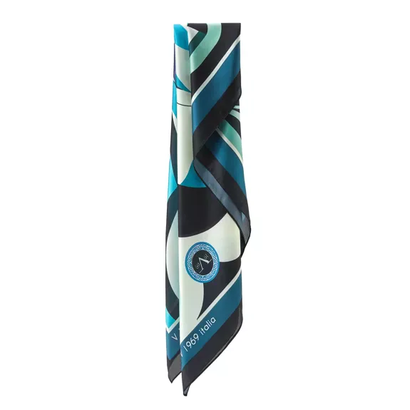 Toucan Large Square Silk Scarf | Blue (90 × 90 cm) - Image 4