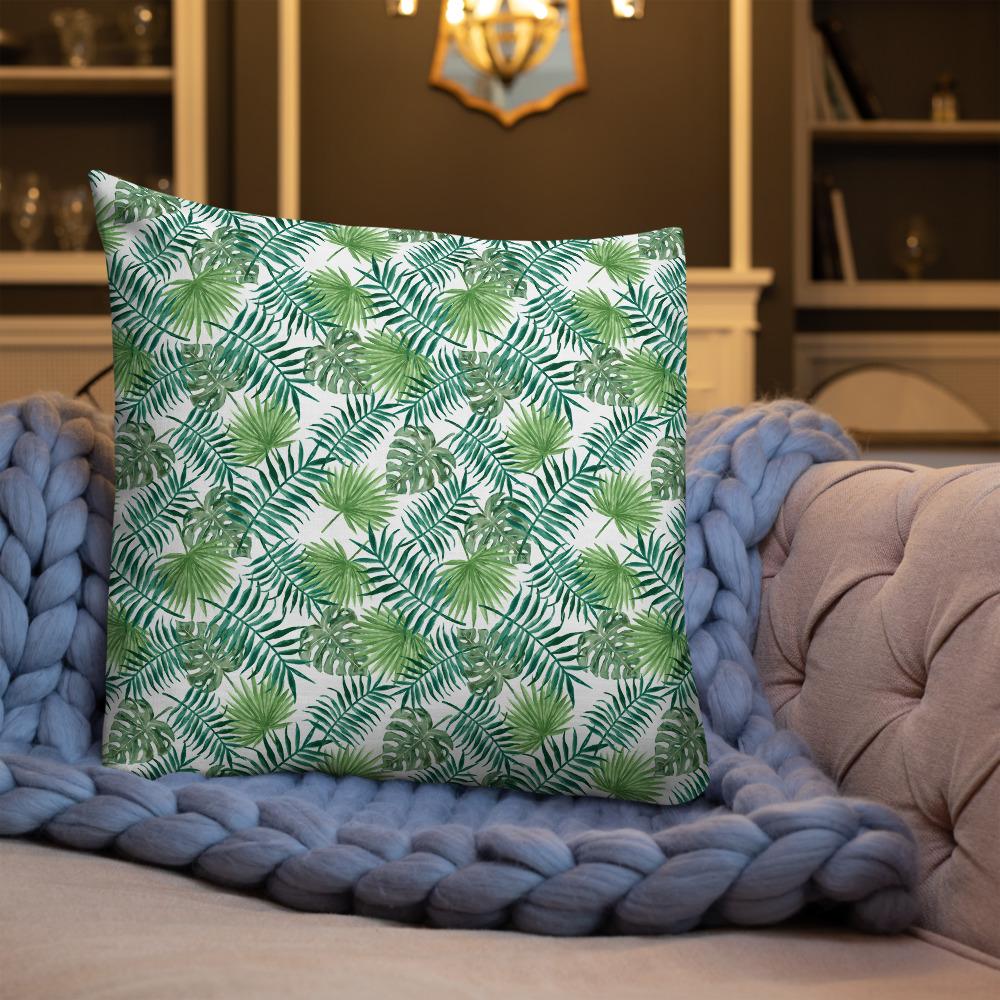 Tropical Leaves Premium Throw Pillow - Image 14