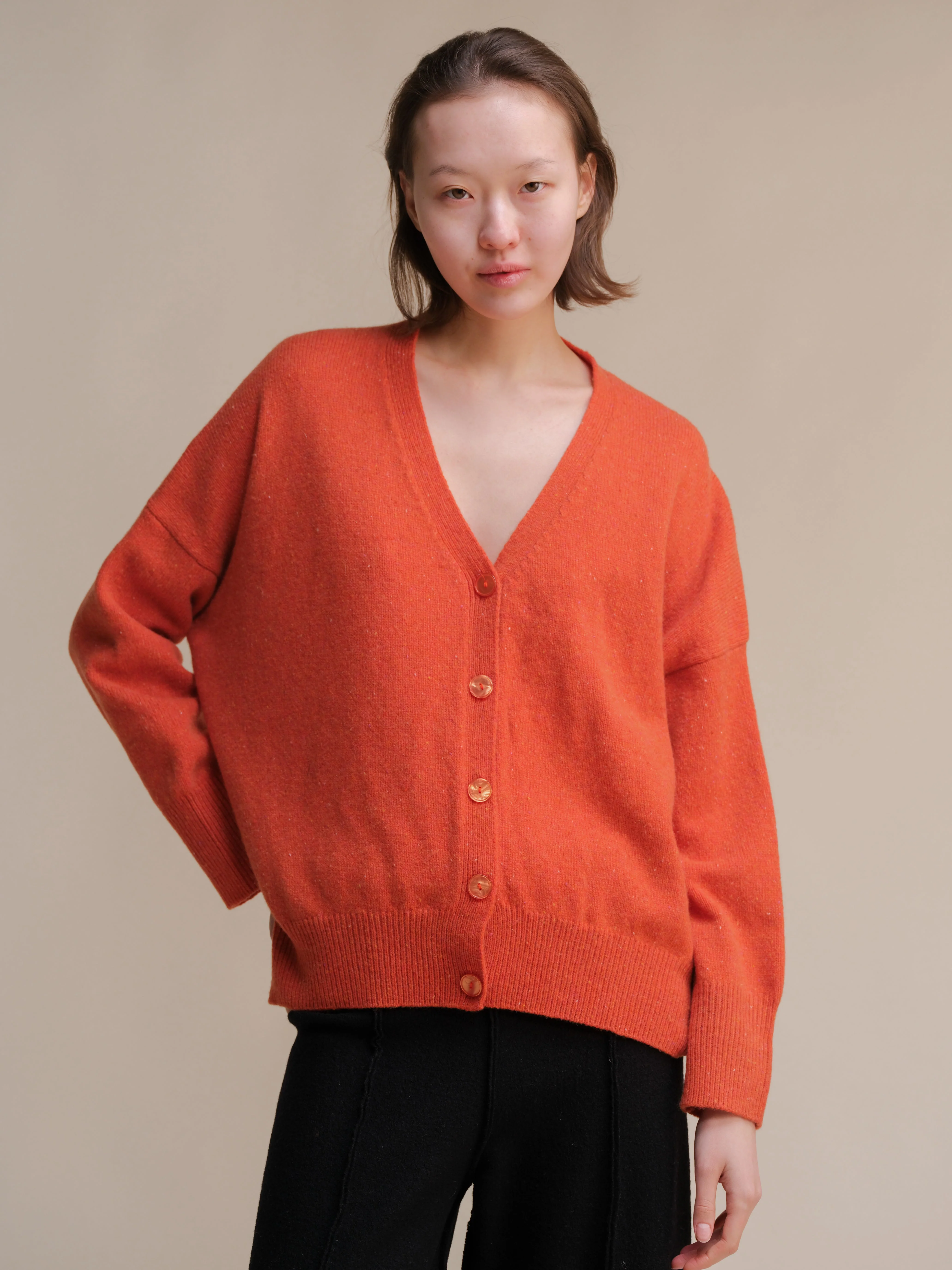 Oversized Tweed Cardigan - Wool Blend - Image 5