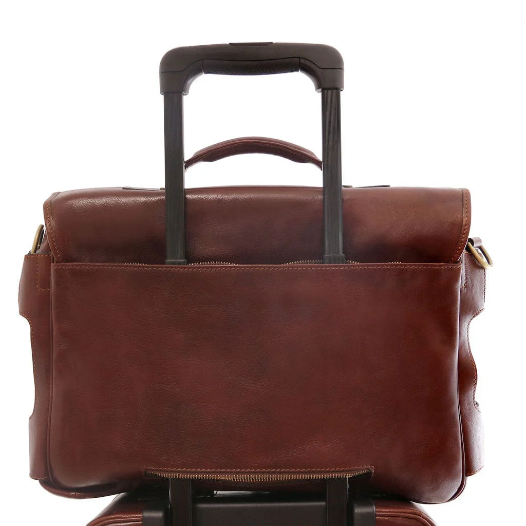 Ventimiglia - Leather multi compartment briefcase with front pockets | TL142069 - Image 4
