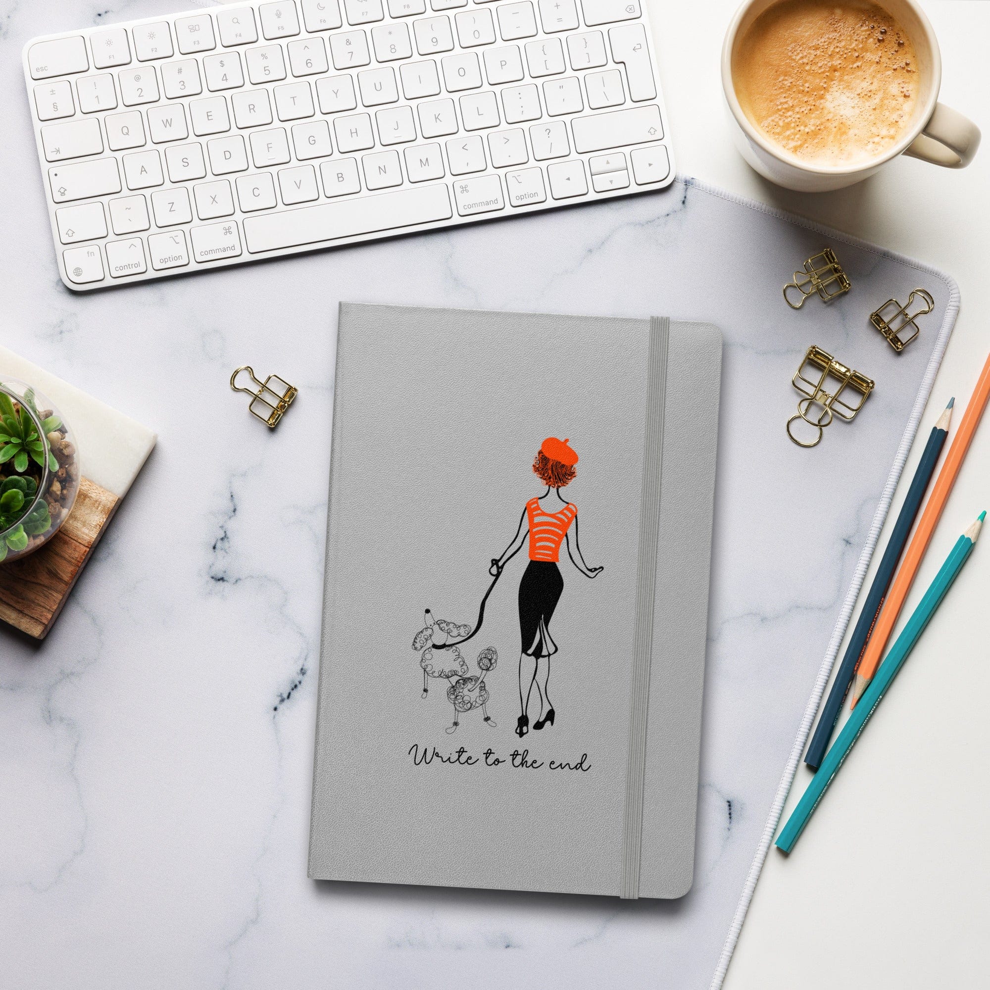 Write to the End Woman and French Poodle Hardcover Bound Journal - Image 6